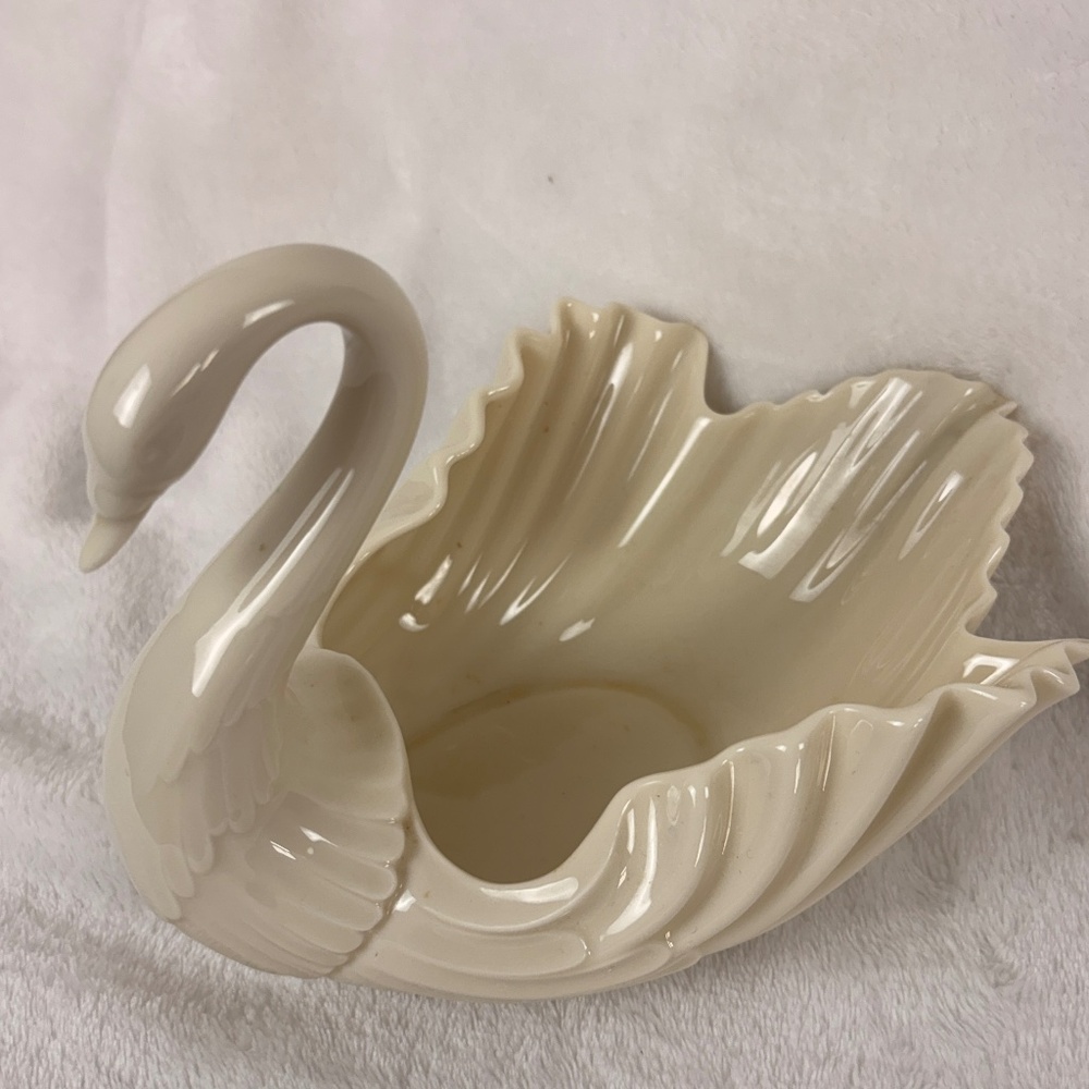 LENOX CHINA SWAN CANDY/TRINKET DISH 9" / CENTER PIECE GREEN MARK (1930-1953)